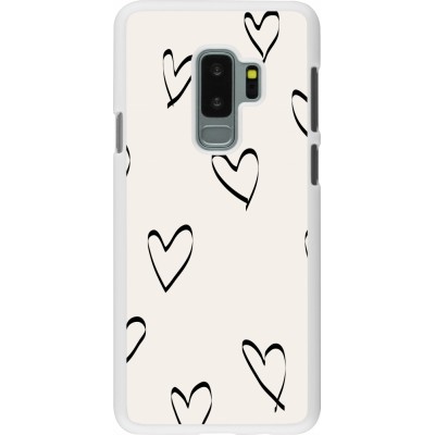 Coque Samsung Galaxy S9+ - Plastique blanc Valentine 2023 minimalist hearts