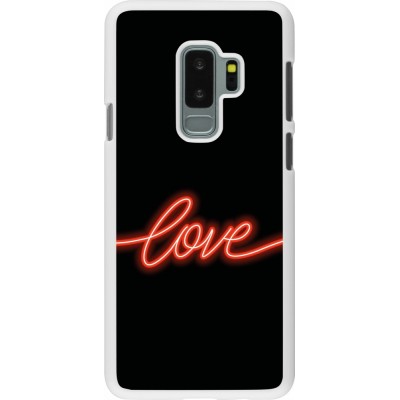 Coque Samsung Galaxy S9+ - Plastique blanc Valentine 2023 neon love