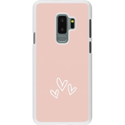 Coque Samsung Galaxy S9+ - Plastique blanc Valentine 2023 three minimalist hearts