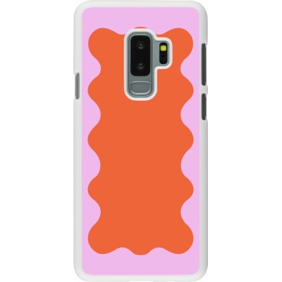 Coque Samsung Galaxy S9+ - Plastique blanc Wavy Rectangle Orange Pink