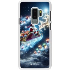 Coque Samsung Galaxy S9+ - Plastique blanc Noël 2023 Père Noël enchanté