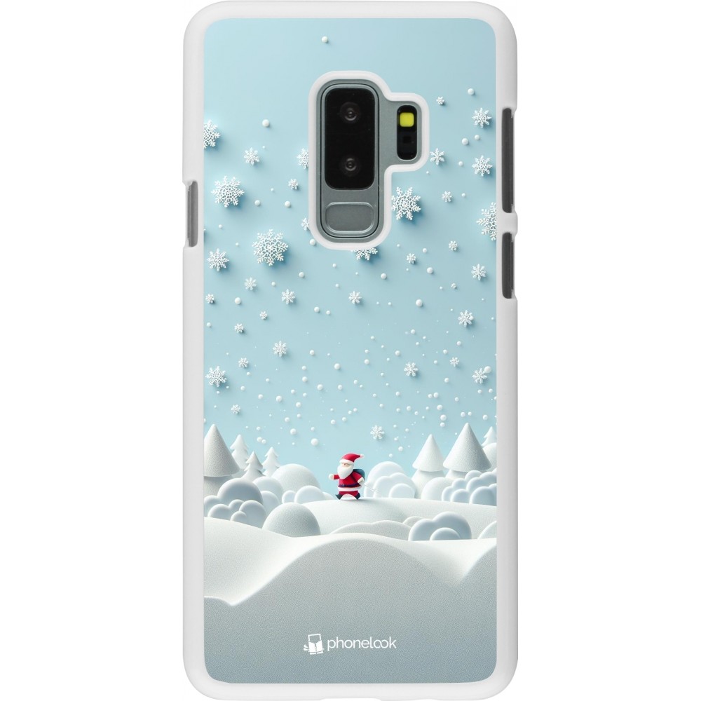 Coque Samsung Galaxy S9+ - Plastique blanc Noël 2023 Petit Père Flocon