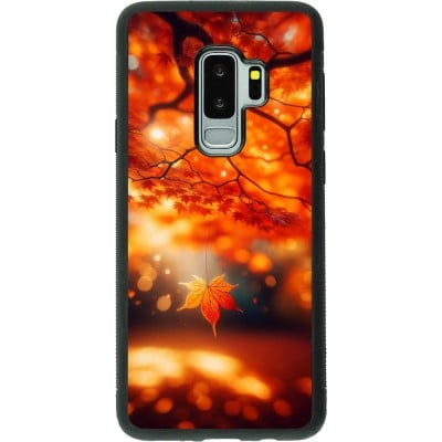 Coque Samsung Galaxy S9+ - Silicone rigide noir Automne Magique Orange