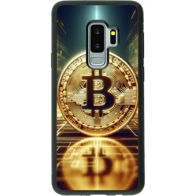 Coque Samsung Galaxy S9+ - Silicone rigide noir Bitcoin Standing