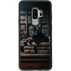 Coque Samsung Galaxy S9+ - Silicone rigide noir Chat livres sombres