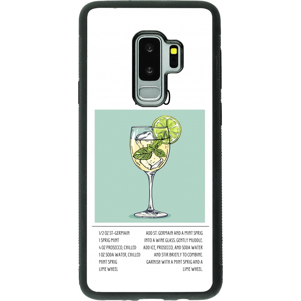 Coque Samsung Galaxy S9+ - Silicone rigide noir Cocktail recette Hugo