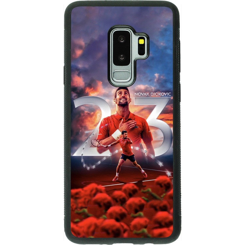 Coque Samsung Galaxy S9+ - Silicone rigide noir Djokovic 23 Grand Slam