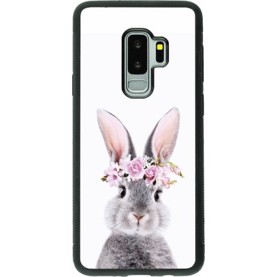 Coque Samsung Galaxy S9+ - Silicone rigide noir Easter 2023 flower bunny