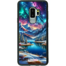 Coque Samsung Galaxy S9+ - Silicone rigide noir Fantasy Mountain Lake Sky Stars