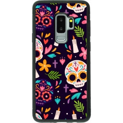 Coque Samsung Galaxy S9+ - Silicone rigide noir Halloween 2023 mexican style