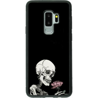 Coque Samsung Galaxy S9+ - Silicone rigide noir Halloween 2023 rose and skeleton