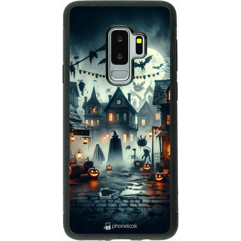 Coque Samsung Galaxy S9+ - Silicone rigide noir Halloween Spookville