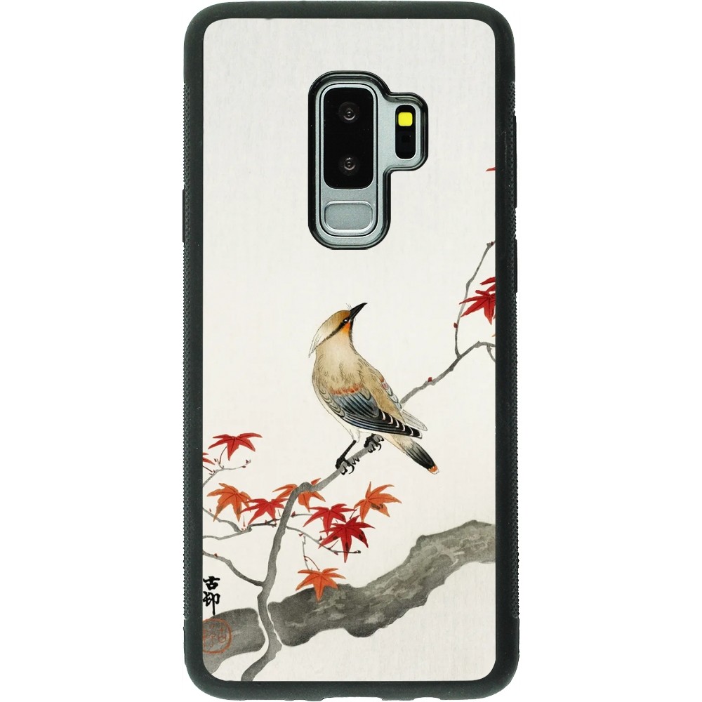 Coque Samsung Galaxy S9+ - Silicone rigide noir Japanese Bird