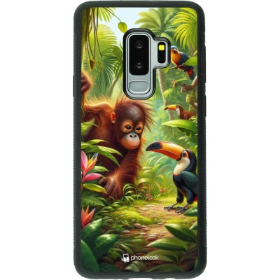 Coque Samsung Galaxy S9+ - Silicone rigide noir Jungle Tropicale Tayrona