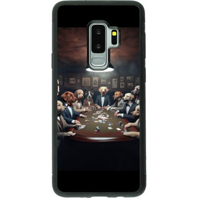 Coque Samsung Galaxy S9+ - Silicone rigide noir Les pokerdogs