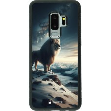 Coque Samsung Galaxy S9+ - Silicone rigide noir Le lion blanc