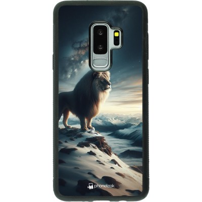 Coque Samsung Galaxy S9+ - Silicone rigide noir Le lion blanc