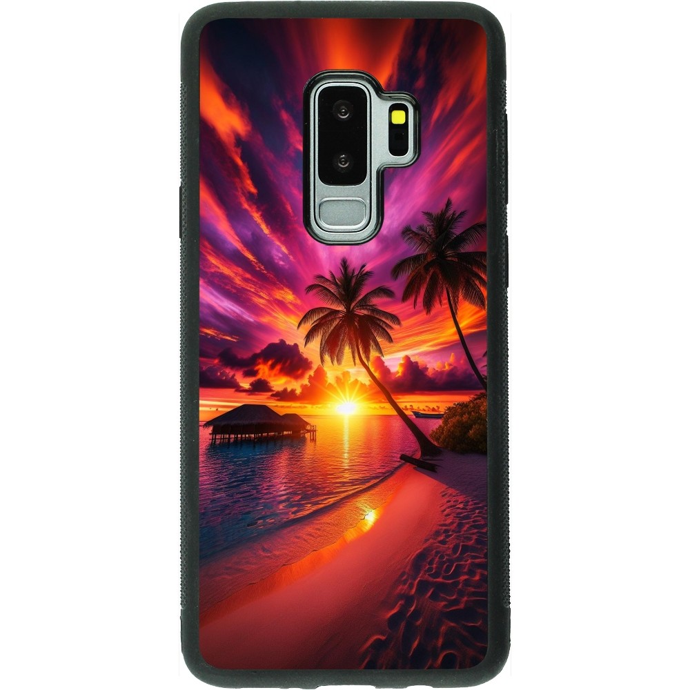 Coque Samsung Galaxy S9+ - Silicone rigide noir Maldives Dusk Bliss