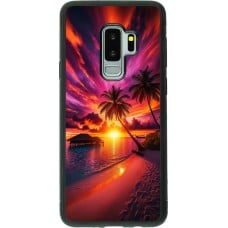 Coque Samsung Galaxy S9+ - Silicone rigide noir Maldives Dusk Bliss