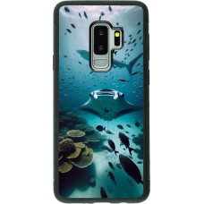 Coque Samsung Galaxy S9+ - Silicone rigide noir Manta Lagon Nettoyage