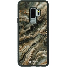 Coque Samsung Galaxy S9+ - Silicone rigide noir Marbre Olive