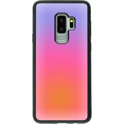 Coque Samsung Galaxy S9+ - Silicone rigide noir Orange Pink Blue Gradient