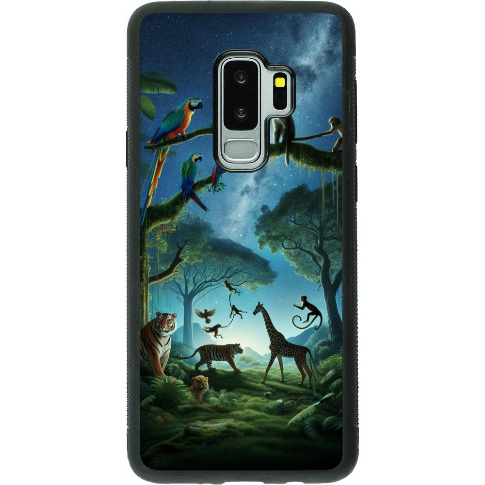 Coque Samsung Galaxy S9+ - Silicone rigide noir Paradis des animaux exotiques