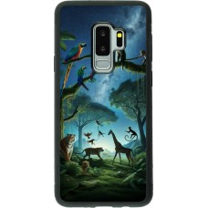 Coque Samsung Galaxy S9+ - Silicone rigide noir Paradis des animaux exotiques