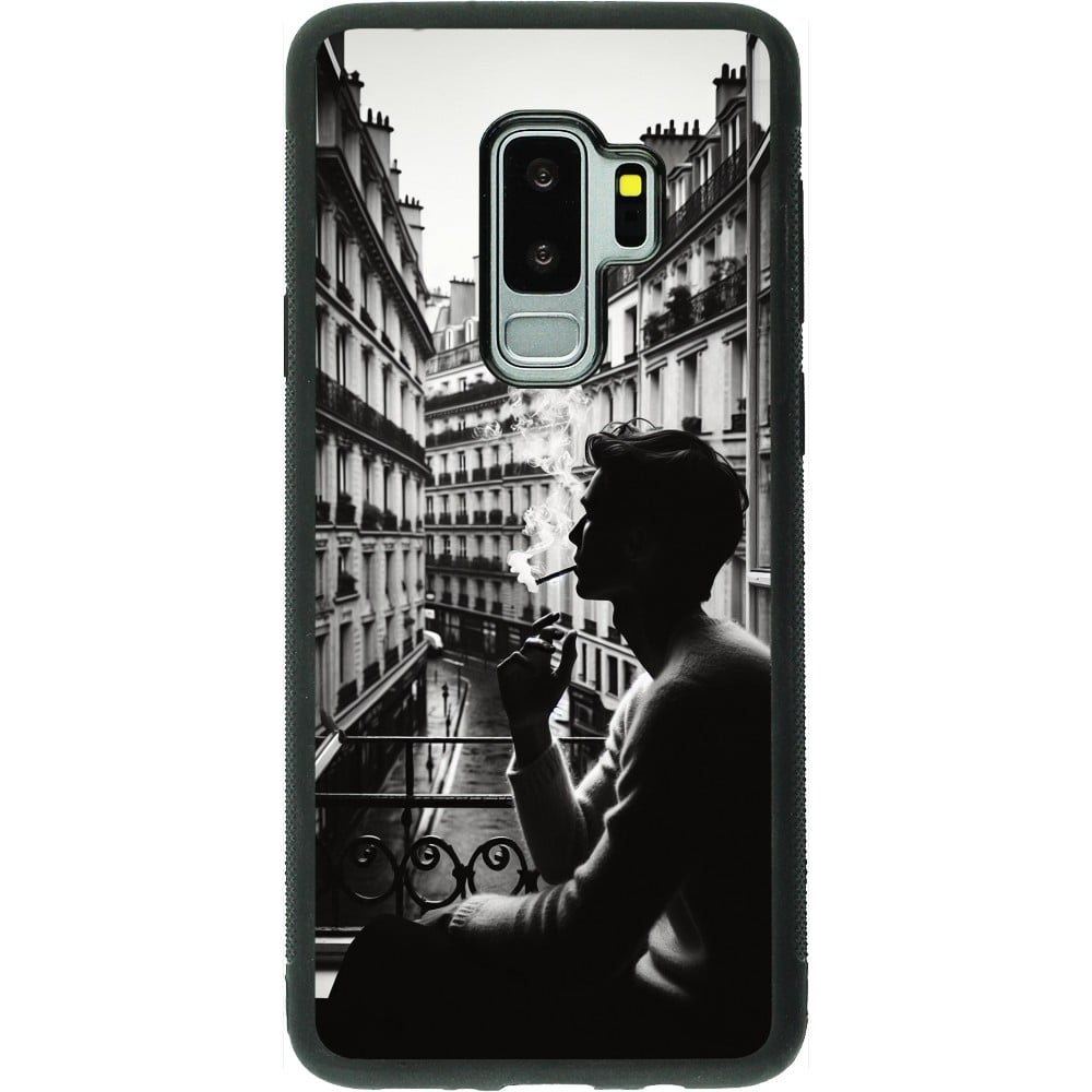 Coque Samsung Galaxy S9+ - Silicone rigide noir Parisian Smoker