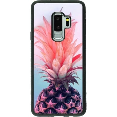 Coque Samsung Galaxy S9+ - Silicone rigide noir Purple Pink Pineapple