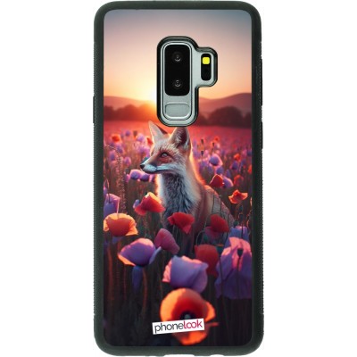 Coque Samsung Galaxy S9+ - Silicone rigide noir Renard pourpre au crépuscule