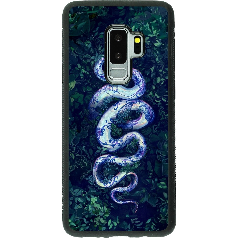 Coque Samsung Galaxy S9+ - Silicone rigide noir Serpent Blue Anaconda