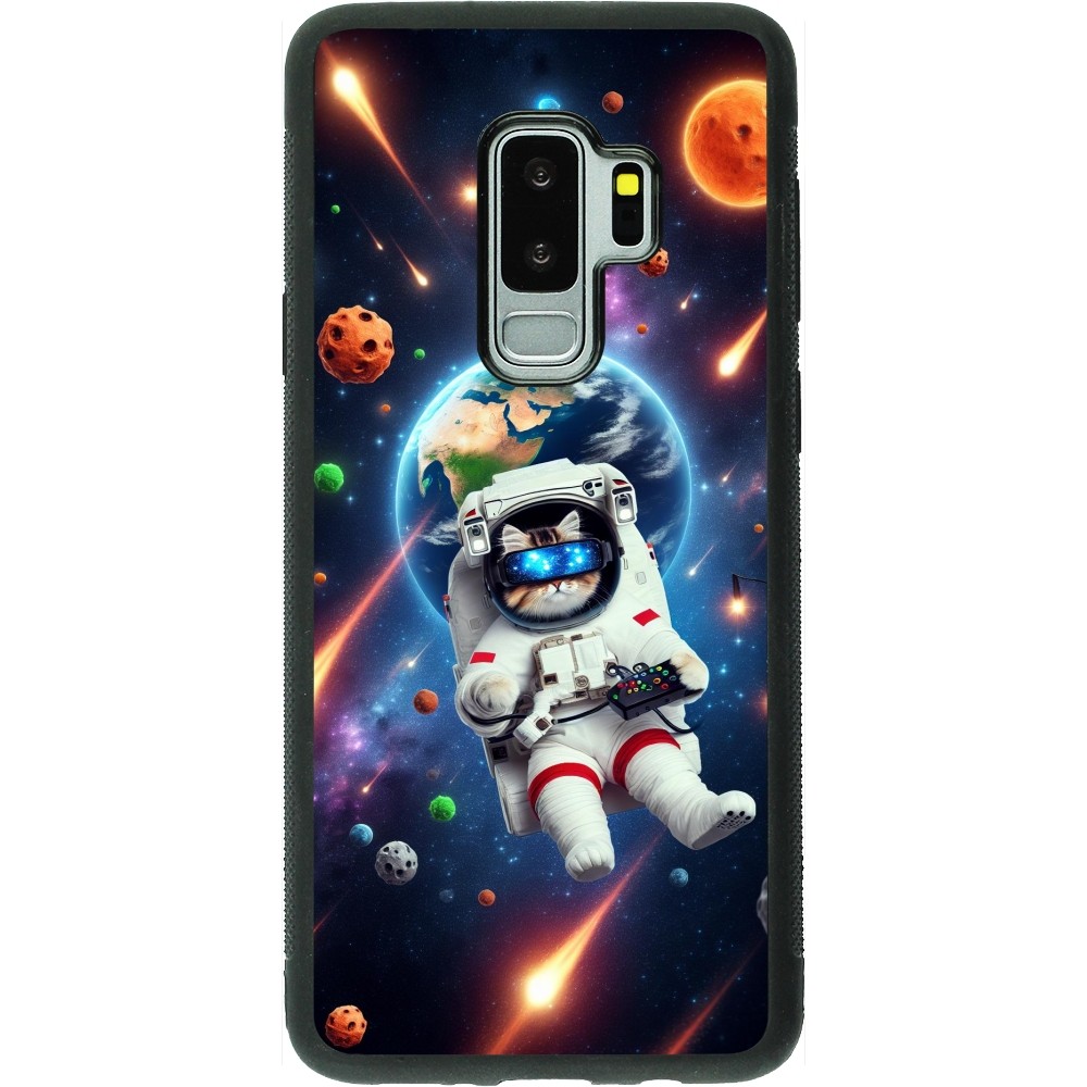 Coque Samsung Galaxy S9+ - Silicone rigide noir VR SpaceCat Odyssey