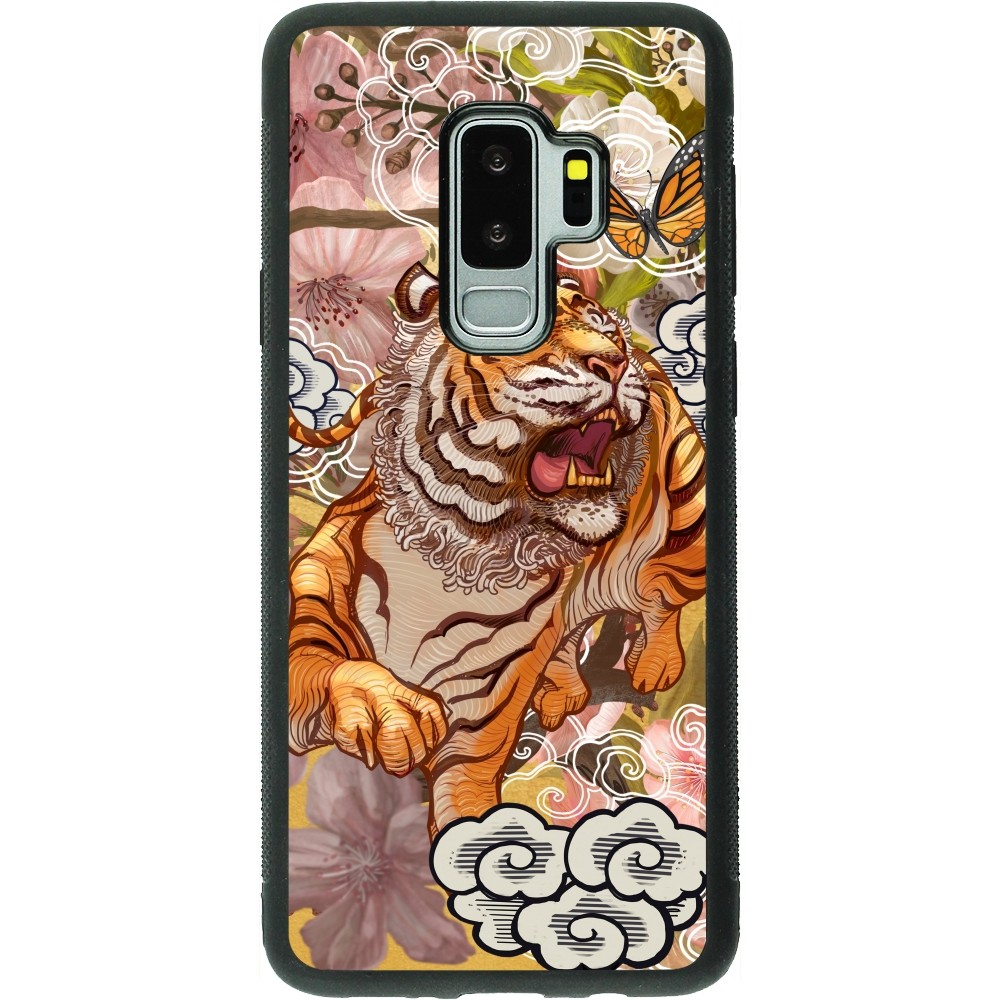 Coque Samsung Galaxy S9+ - Silicone rigide noir Spring 23 japanese tiger