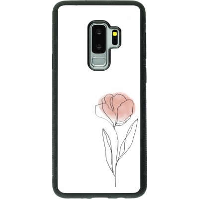 Coque Samsung Galaxy S9+ - Silicone rigide noir Spring 23 minimalist flower