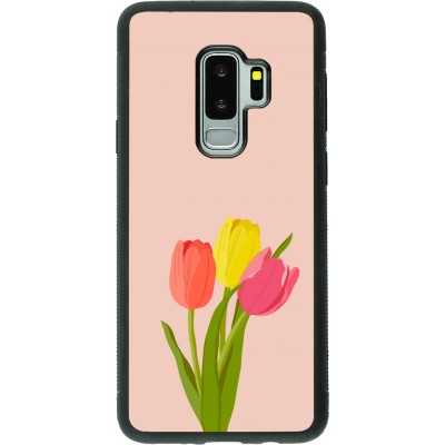 Coque Samsung Galaxy S9+ - Silicone rigide noir Spring 23 tulip trio