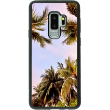 Coque Samsung Galaxy S9+ - Silicone rigide noir Summer 2023 palm tree vibe