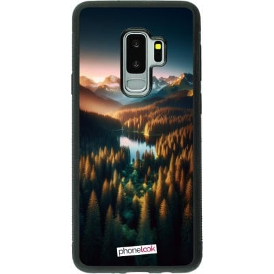 Coque Samsung Galaxy S9+ - Silicone rigide noir Sunset Forest Lake