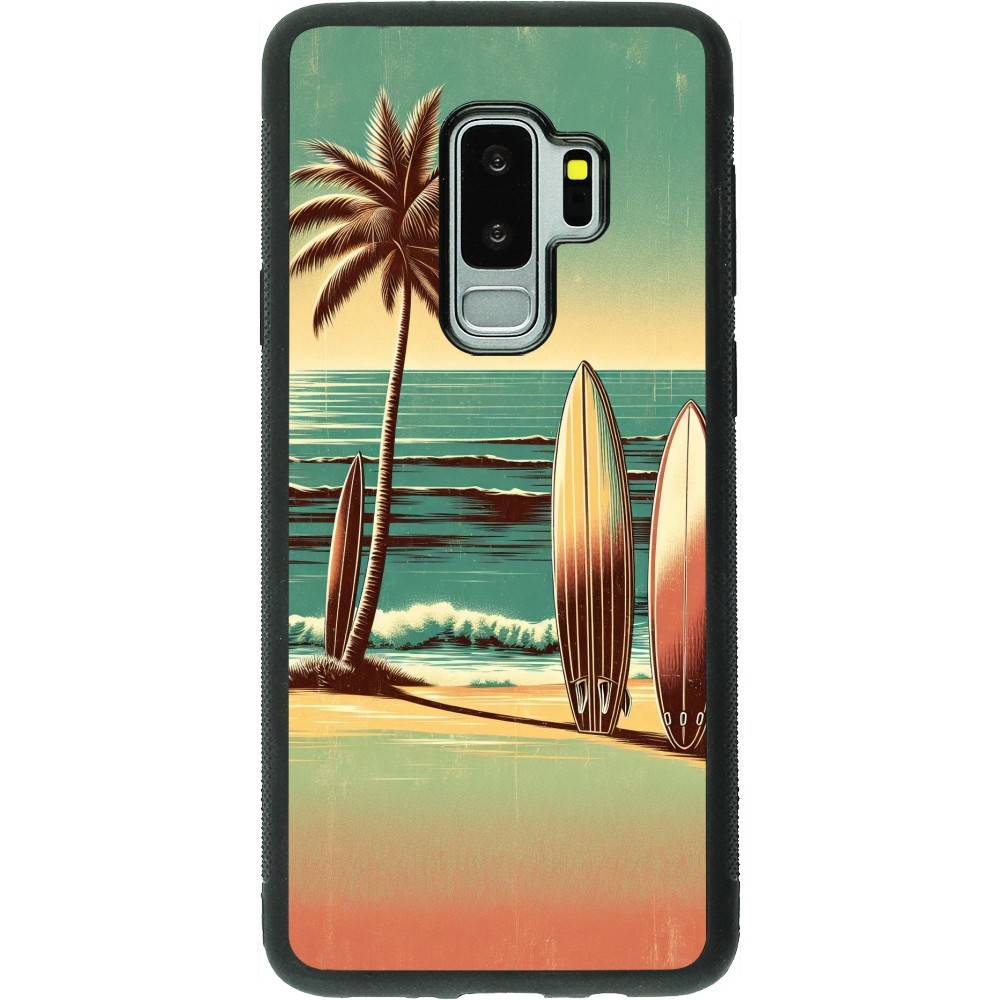 Coque Samsung Galaxy S9+ - Silicone rigide noir Surf Paradise