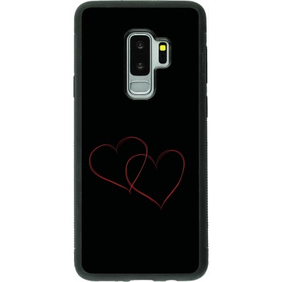 Coque Samsung Galaxy S9+ - Silicone rigide noir Valentine 2023 attached heart