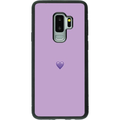 Coque Samsung Galaxy S9+ - Silicone rigide noir Valentine 2023 purpule single heart