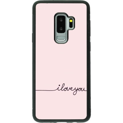 Coque Samsung Galaxy S9+ - Silicone rigide noir Valentine 2023 i love you writing