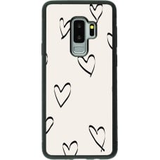 Coque Samsung Galaxy S9+ - Silicone rigide noir Valentine 2023 minimalist hearts