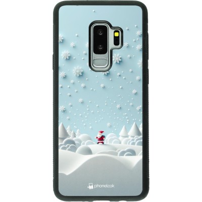 Coque Samsung Galaxy S9+ - Silicone rigide noir Noël 2023 Petit Père Flocon