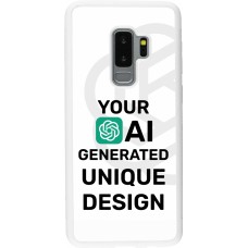 Coque Samsung Galaxy S9+ - Silicone rigide blanc 100% unique générée par intelligence artificielle (AI) avec vos idées