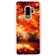 Coque Samsung Galaxy S9+ - Silicone rigide blanc Automne Magique Orange