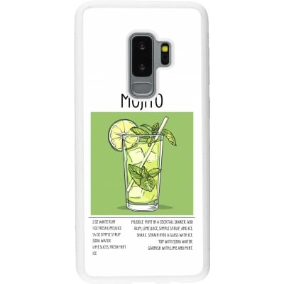 Coque Samsung Galaxy S9+ - Silicone rigide blanc Cocktail recette Mojito