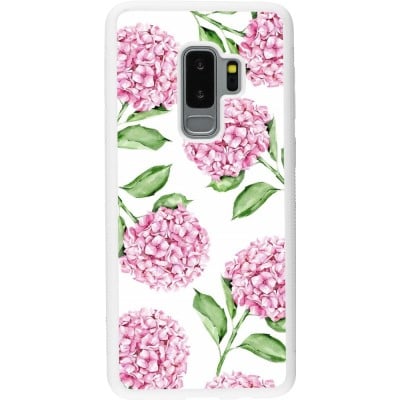 Coque Samsung Galaxy S9+ - Silicone rigide blanc Easter 2024 pink flowers