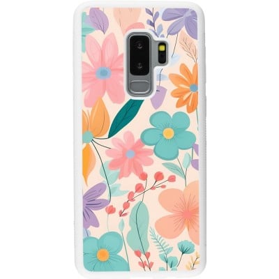 Coque Samsung Galaxy S9+ - Silicone rigide blanc Easter 2024 spring flowers