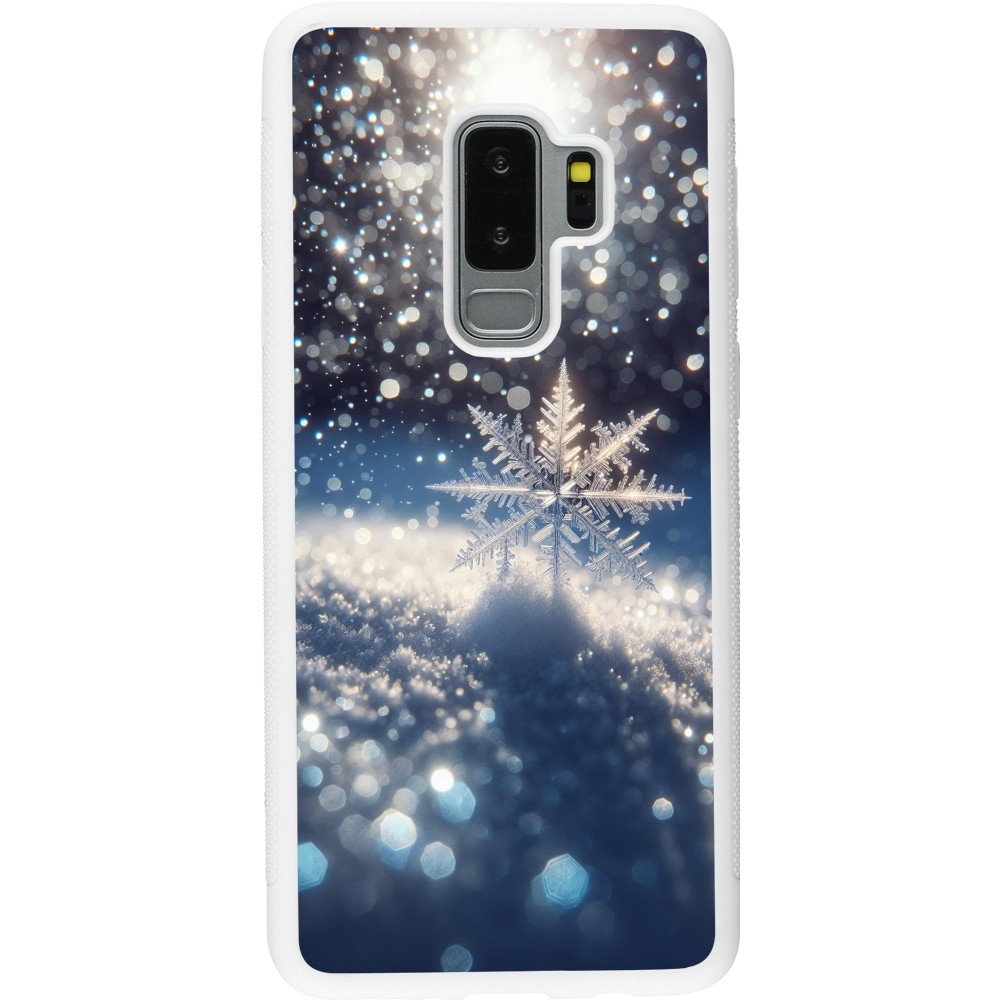 Coque Samsung Galaxy S9+ - Silicone rigide blanc Flocon Solaire Éclat